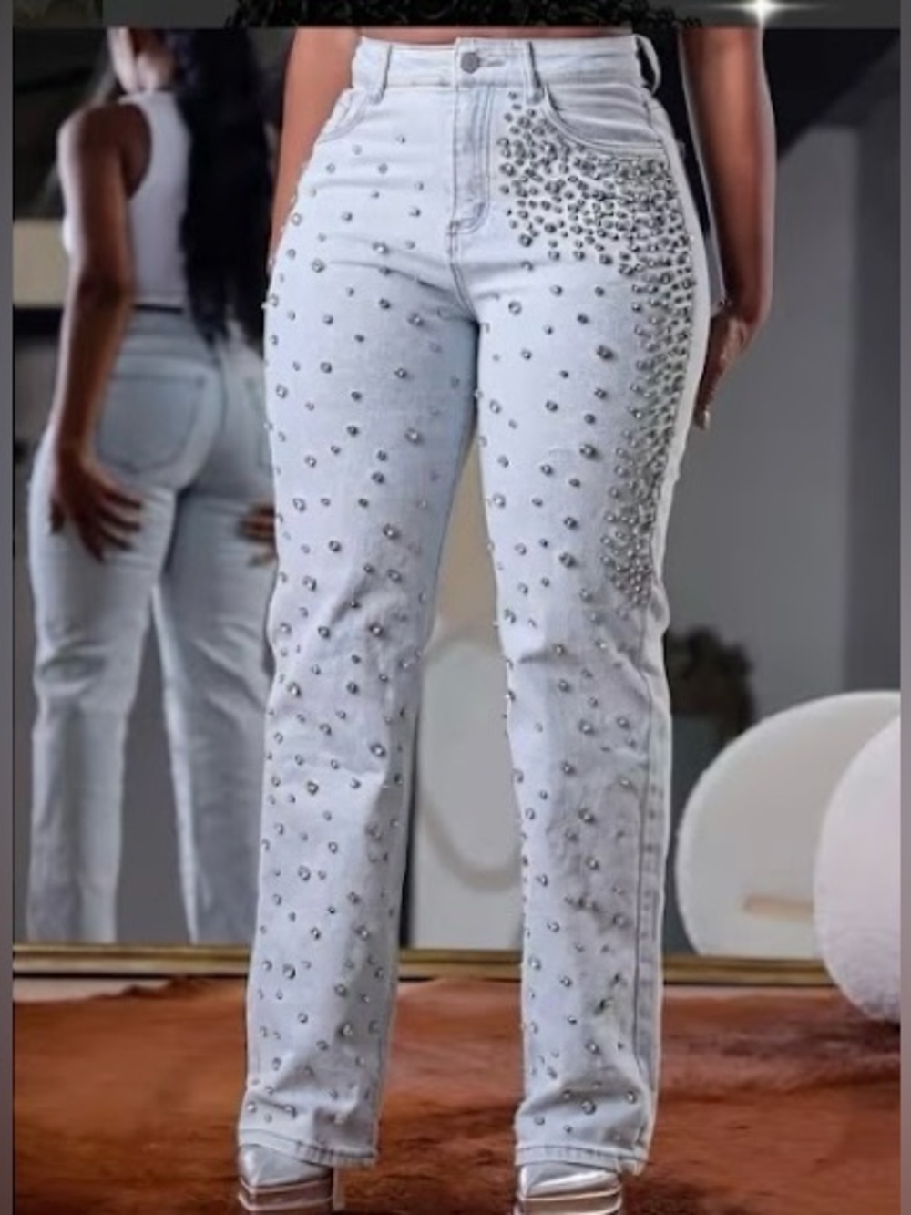Light Blue rhinestone Jeans